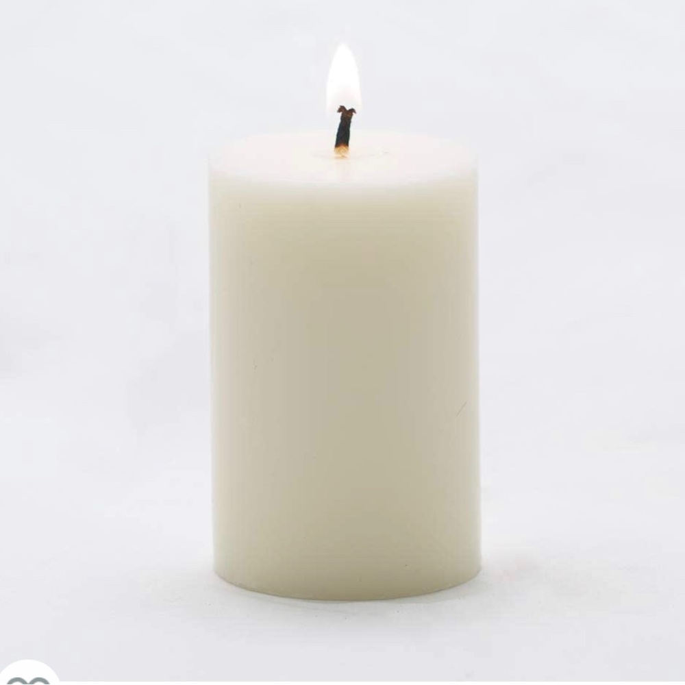 (10) NEW Factory Sealed PILLAR CANDLES - Light Ivory, 2” x 3” great for WEDDINGS